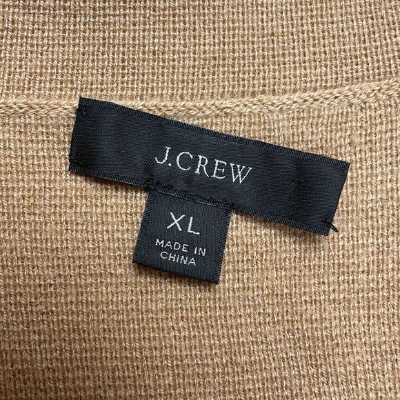 J. Crew Eloise Open Front Sweater Knit Blazer Jacket Minimalist Preppy Tan XL - Picture 8 of 10